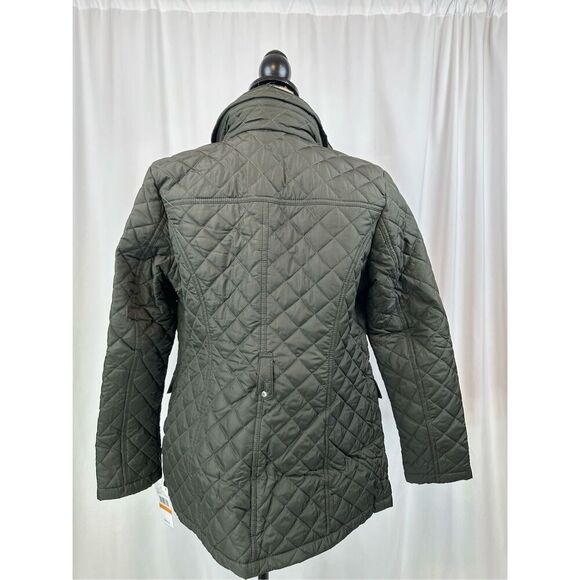 Michael Kors Women’s Green Belted Quilted Coat Size Small - Picture 3 of 11